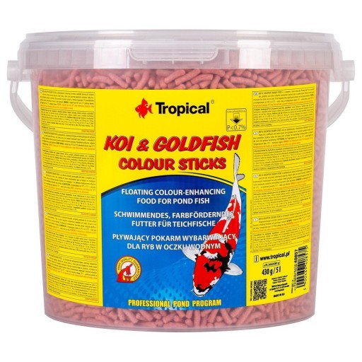 TROPICAL Koi&Goldfish Color Sticks 430g/5L Pond Krmivo