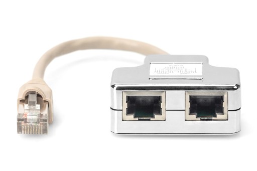 RJ45/2x RJ45 adaptér (zásuvka) tienený AT-AG CX2