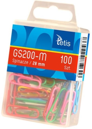 Farebné kancelárske klipy Tetis Gs200