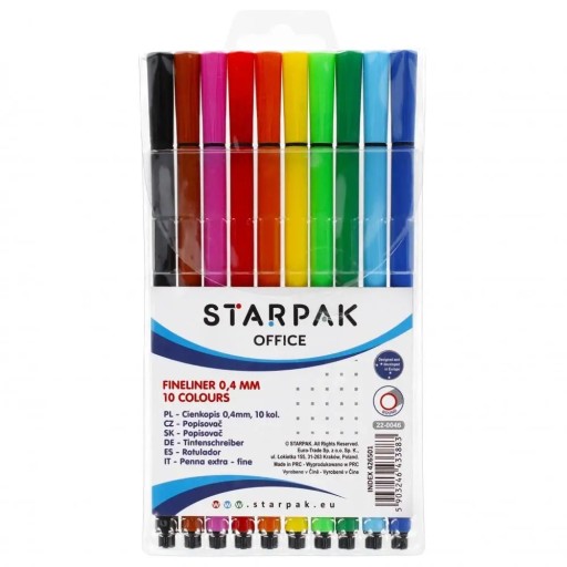 Jemné linky 10 farieb okrúhle 0,4 mm STARPAK