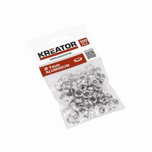 Hliníkové kožené očká, 7 mm, 100 kusov, Kreator