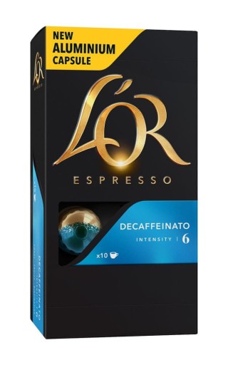 KÁVOVÉ KAPSULKY bez kofeínu Nespresso L'OR Decaffeinato 10 ks.