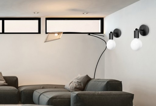LAMPA NÁSTENNÁ LAMPA NÁSTENNÉ SVIETIDLO KOVOVÉ DEKORATÍVNE LOFT ČIERNA