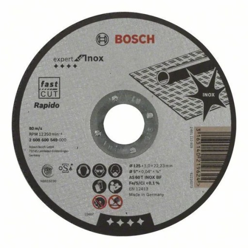 BOSCH KOVOVÝ ŠTÍT 125*1,0*22 RAPIDO 2608600549