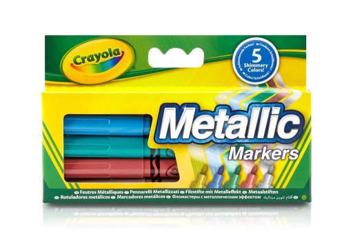CRAYOLA METALICKÉ ZNAČOVAČE 5 FAREB 5052 NETOXICKÁ KREATÍVNA SADA ŠKOL.