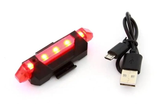 ZD41A ZADNÉ SVETLO NA BICYKEL 5 LED USB