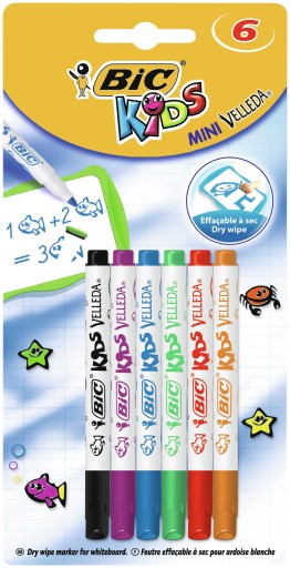 BIC ZNAČOVAČE MINI UMÝVATELNÉ ZNAČOVAČE ZA SUCHA 6 farieb PRE DETI