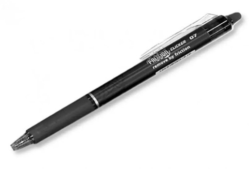 Guľôčkové pero Frixion Clicker, stierateľné pero - Pilot - čierne, 0,7 mm