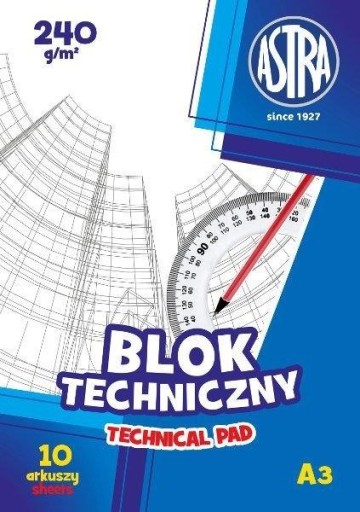 ASTRA A3 technický blok 240g