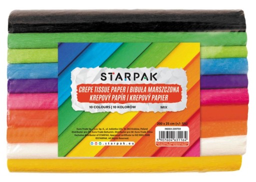 Krimpovaný hodvábny papier Mix farieb 10 ks 239759