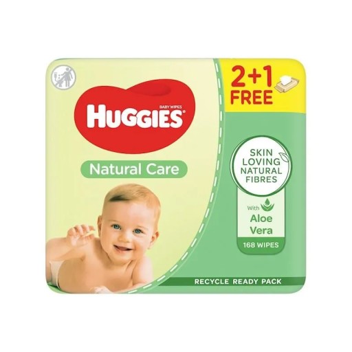 HUGGIES NAT CARE 2+1 VLHČENÁ ŠATKA 3X56KS