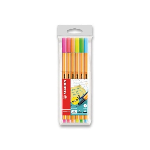 Sada jemných vložiek Stabilo Point 88, mix, 6 neónových farieb