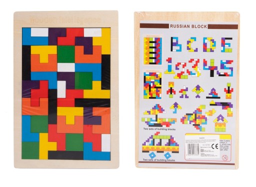 Tetris bloky Montessori drevené puzzle 3D puzzle