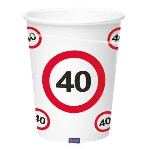 Prohibition Sign poháre 40. narodeniny 350ml 8 ks