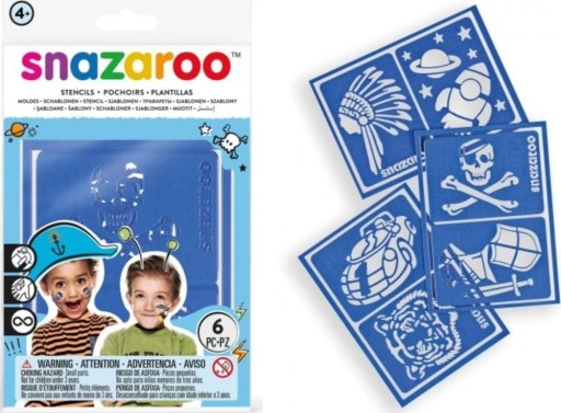 SNAZAROO MALIARSKE ŠABLÓNY NA TVÁR A TELO Motívy pre CHLAPKOV