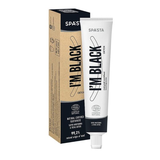 SPASTA Prírodná bieliaca zubná pasta I'M Black, 75ml