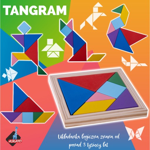 Drevené puzzle - Tangram
