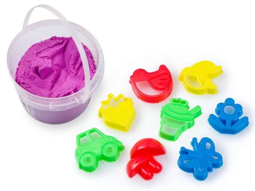 Kinetický piesok vo vedre 350g + 8 foriem