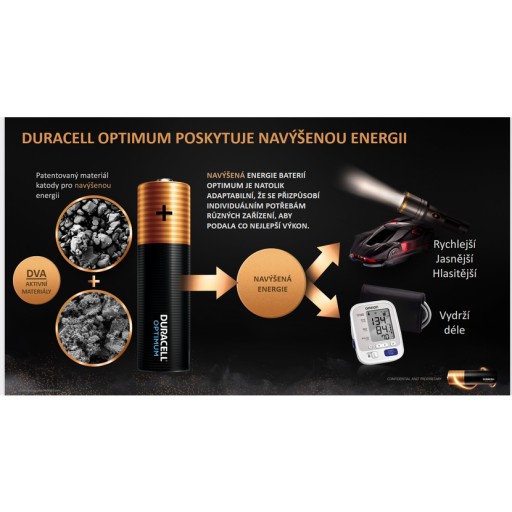 Duracell Optimum AA LR6 alkalické batérie 4 ks
