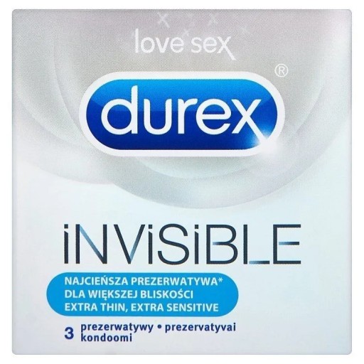 Durex Durex Invisible kondómy pre väčšiu intimitu, 3 ks, tenké