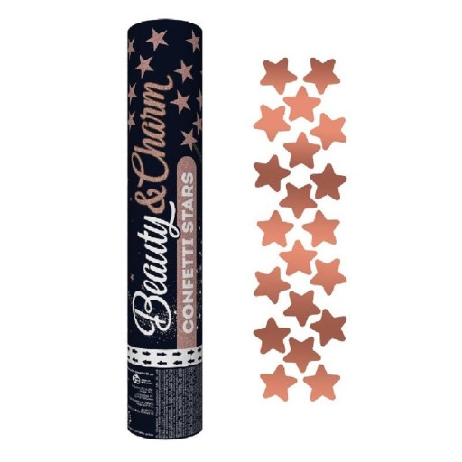 Pneumatické konfety B&C Pink and Gold Stars/ 30 cm
