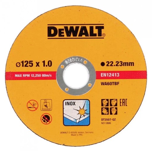 DeWalt rezací kotúč 125x1x22,2 mm - 1 ks.