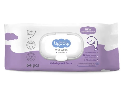 BEBBLE Waterwipes levanduľové vlhčené obrúsky