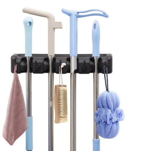 DRŽIAK NA VEŠIAK ORGANIZÁTOR NA KEFY ZMETY MOPY HRABLE 35 cm 4 MIESTA