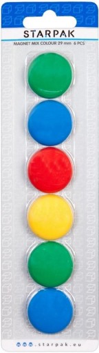 CONVEX MAGNETS 29mm mix COLORS sada 6 magnetov STARPAK CHLADNIČKA