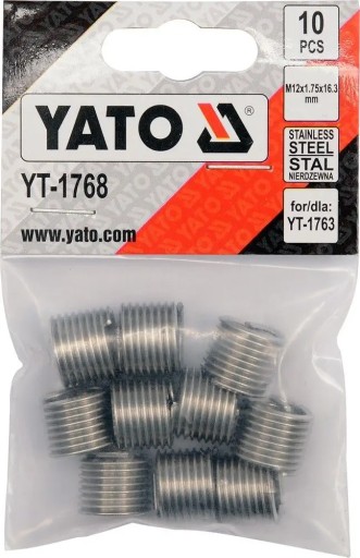 ŠPIRÁLOVÉ VLOŽKY PRE OPRAVU ZÁVITU M12 YATO