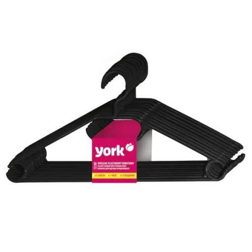 YORK Plastové otočné vešiaky na šaty 9+1