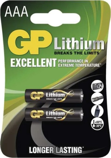 Batéria GP Lithium Excellent AAA R3 2 ks.