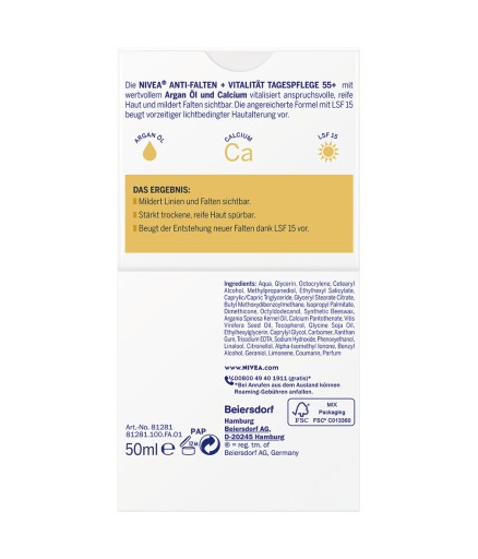 Nivea 81281 denný krém na tvár proti starnutiu 50 ml