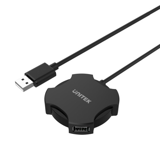 Unitek Y-2178 čierny USB hub pre 4x USB 2.0, malý, Plug&Play