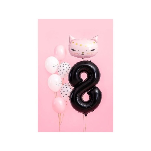 Fóliový balón 86cm číslo 8, čierny narodeninový