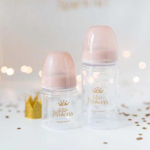 Canpol Baby antikoliková široká fľaša 120 ml ROYAL BABY ružová 35/233
