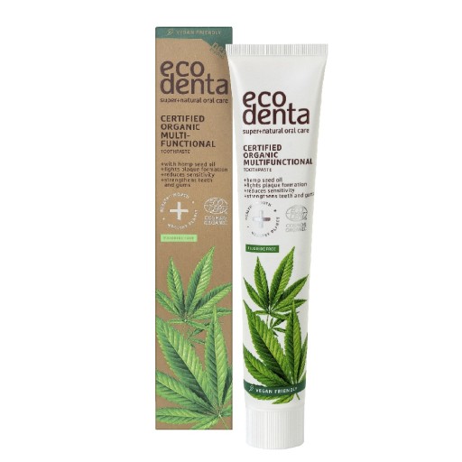 Bio zubná pasta Ecodenta Hemp Oil bez fluoridu 75ml