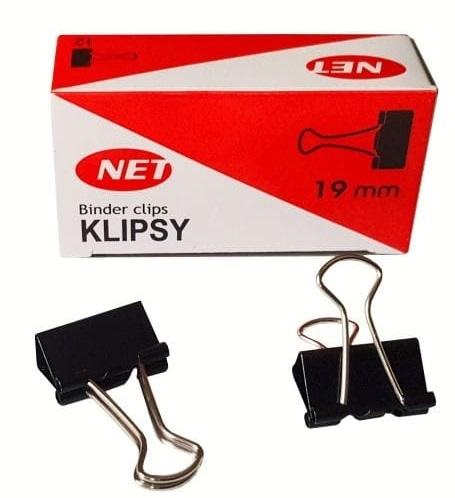 Čierne kancelárske klipy Net 15 mm 12 kusov