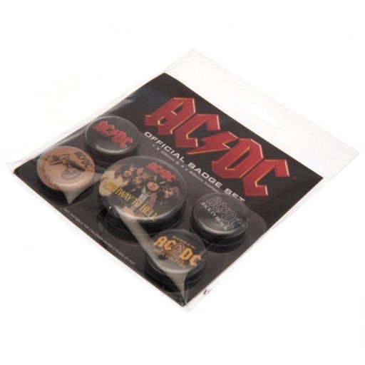 Špendlíky na oblečenie s logom AC/DC Sada 5 2,5 cm špendlíkov na batoh