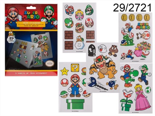 Sada samolepiek Super Mario 39 kusov