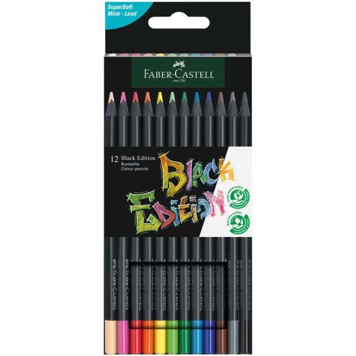 Čierna edícia trojhranné pastelky 12col. Faber-Castell