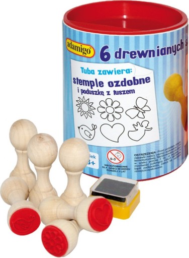Drevené ozdobné pečiatky, 6 kusov, Adamigo