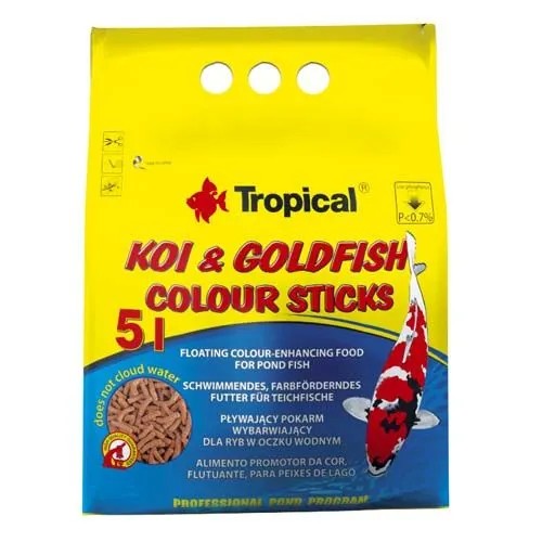 Tropické Koi&Goldfish Color Sticks 5L - 400g Rybie tyčinky