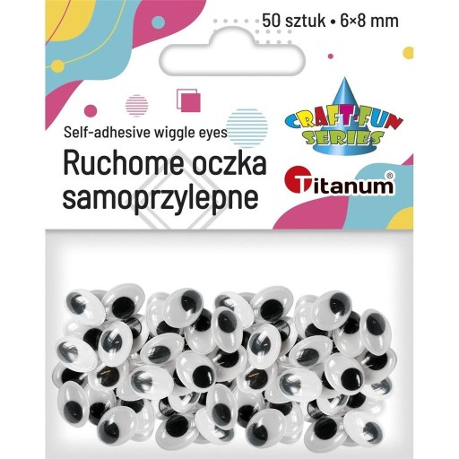 Pohyblivé očká samolepiace 6x8mm 50 ks