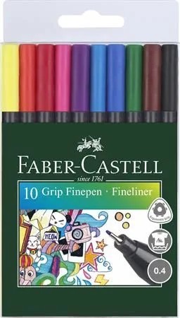 Jemné linky Faber-Castell Grip 10 farieb
