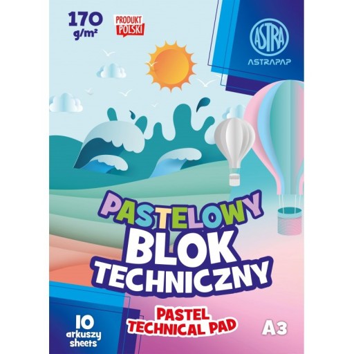 Technický blok A3/10, pastel Astra, 170g