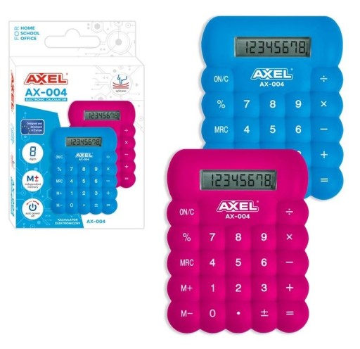 Silikónová kalkulačka modrá/ružová mix farieb AX-004 AXEL