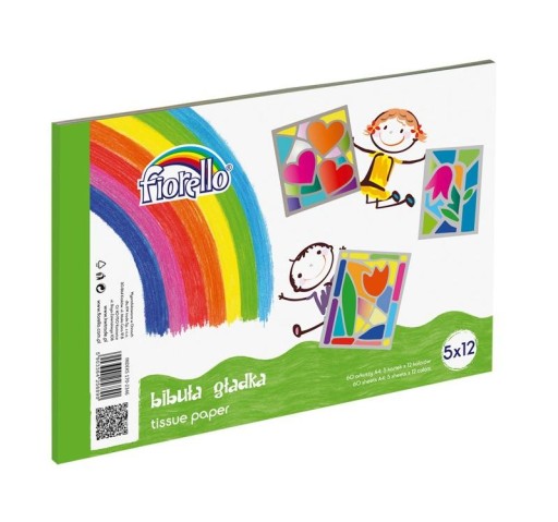 Hladký hodvábny papier BLOK A4 5x12 FAREB 60 listov Fiorello