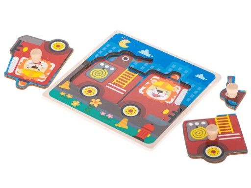 Drevená triedička puzzle hasičský zbor