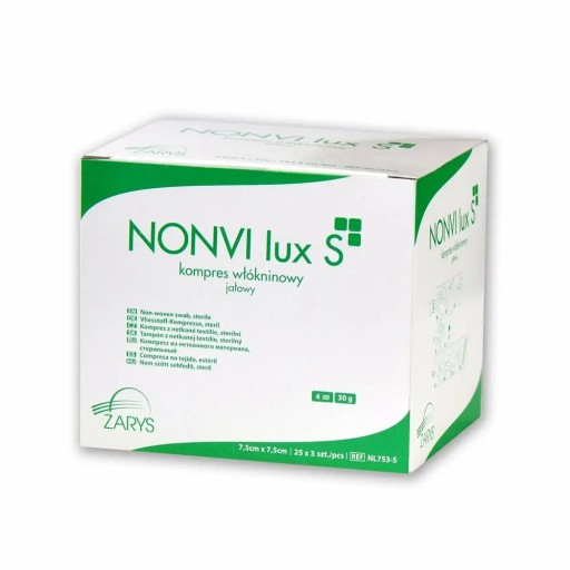 KOMPRESNÝ STERILNÝ MERAČ OBRYS NONVI lux S OBLIEK 7,5 x 7,5 cm 125 ks.